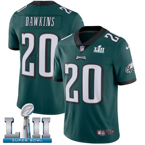 Men Philadelphia Eagles #20 Dawkins Green Limited 2018 Super Bowl NFL Jerseys